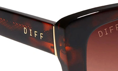 Shop Diff 54mm Square Sunglasses In Dark Tort Brown Gradient Lent