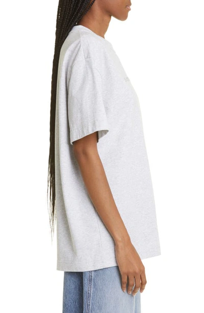 Shop Alexander Wang Glitter Logo Cotton T-shirt In Light Heather Grey