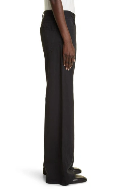 Shop The Row Eglitta Relaxed Wide Leg Cotton & Linen Jeans In Black