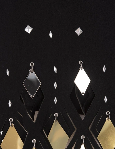 Shop Paco Rabanne Crop Top With Diamond Shaped Appliqués In Black