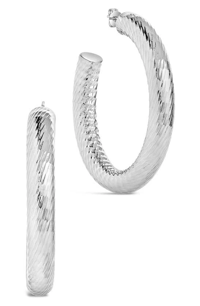 Sterling Forever Amina Hoop Earrings In Silver