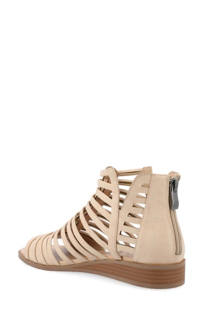 Journee Collection Delilah Wedge Sandal In Beige