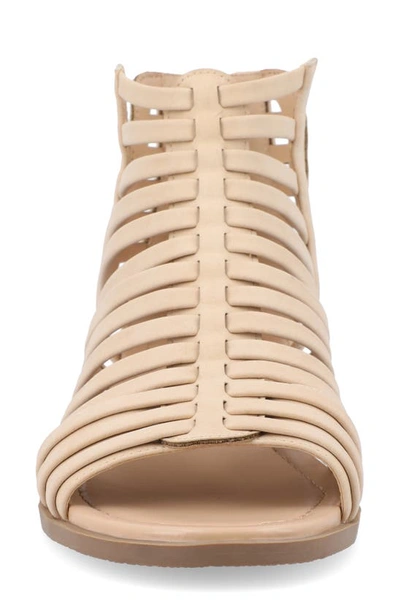 Journee Collection Delilah Wedge Sandal In Beige