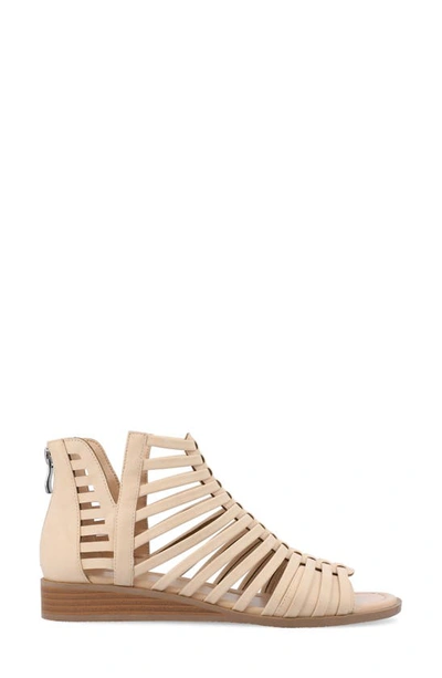 Journee Collection Delilah Wedge Sandal In Beige