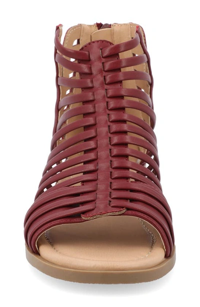 Journee Collection Delilah Wedge Sandal In Wine