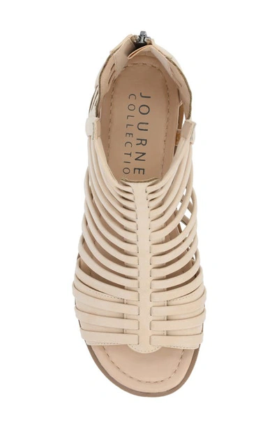 Journee Collection Delilah Wedge Sandal In Beige