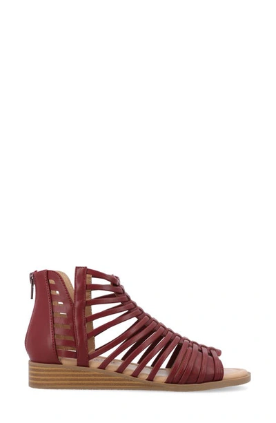 Journee Collection Delilah Wedge Sandal In Wine