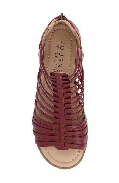 Journee Collection Delilah Wedge Sandal In Wine