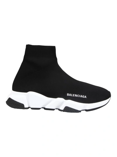 Shop Balenciaga Speed Logo Sneakers Shoes In Black