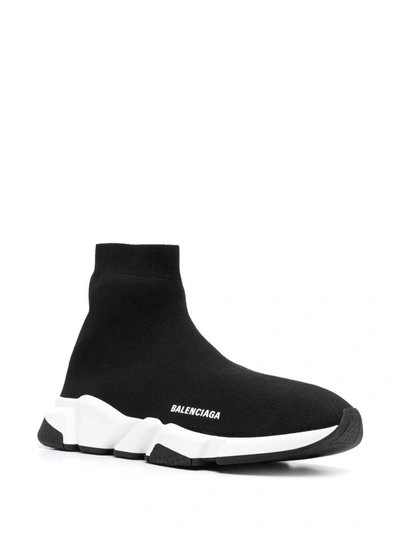 Shop Balenciaga Speed Logo Sneakers Shoes In Black