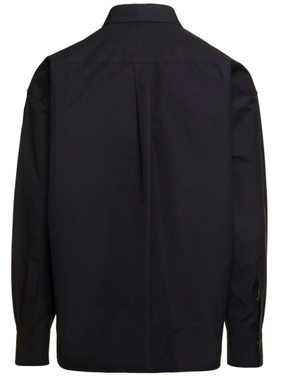 Shop Alexander Mcqueen Black Oversized Shirt With Patch Pockets With Flaps In Cotton Man