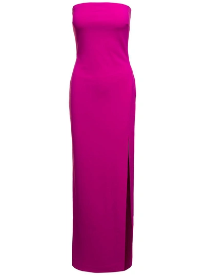 Shop Solace London Fuchsia Maxi 'zora' Dress With Deep Front Vent In Polyester Woman In Pink