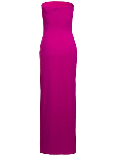 Shop Solace London Fuchsia Maxi 'zora' Dress With Deep Front Vent In Polyester Woman In Pink