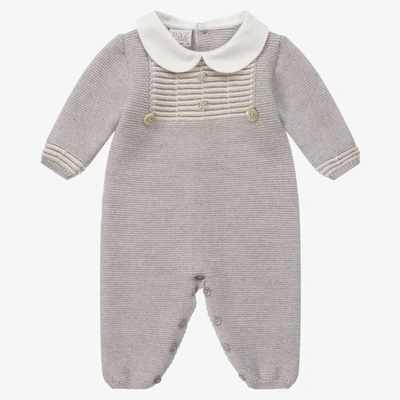 Shop Paz Rodriguez Grey Wool Knit Babysuit