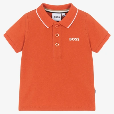 Shop Hugo Boss Boss Baby Boys Orange Polo Shirt