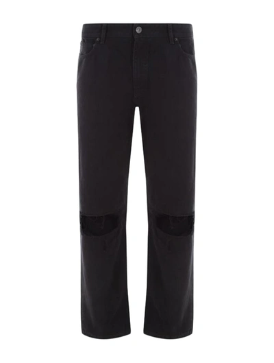 Shop Balenciaga Loose Fit Buckle Pants In Black