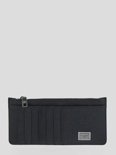 Shop Dolce & Gabbana Vertical Card Holder In Black