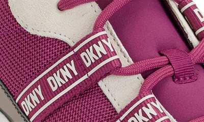 Shop Dkny Justine Sneaker In Berry/ Pebble