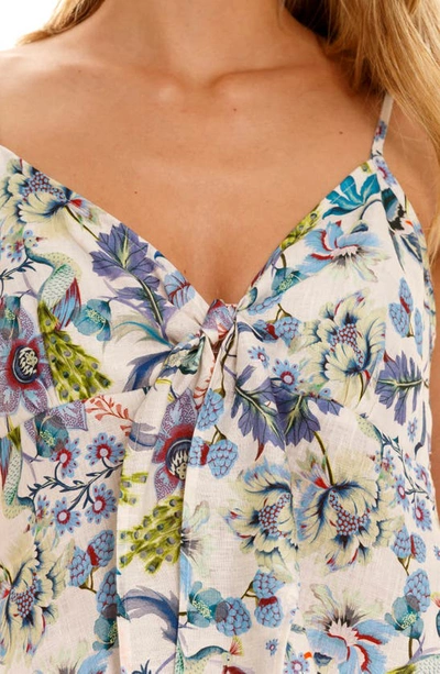 Shop The Lazy Poet Rosie Bello Ravello Floral Linen Pajamas In Blue