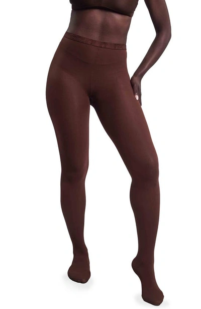 Shop Nude Barre Footed Opaque Tights In 5pm