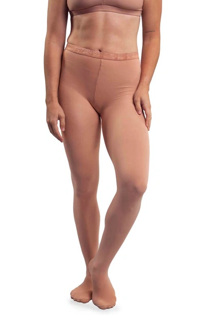 Shop Nude Barre Footed Opaque Tights In 8am