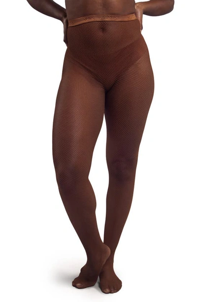 Shop Nude Barre Fishnet Tights In 4pm