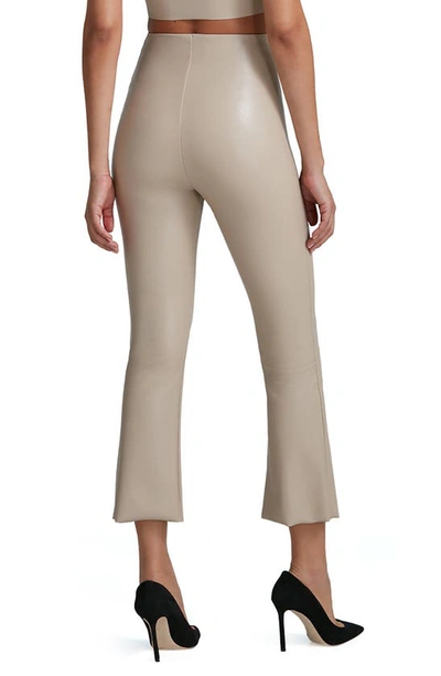 Commando Faux Leather Crop Flare Leggings In Sand