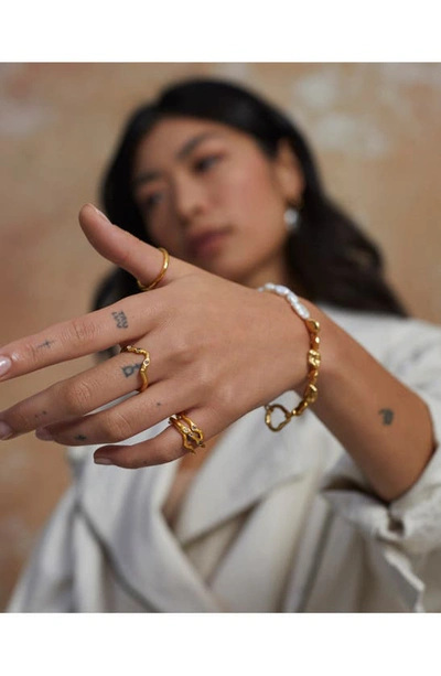 Monica Vinader 18ct Gold Plated Vermeil Silver Keshi Pearl Bracelet In 18k Gold Vermeil/pearl