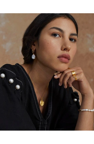 Shop Monica Vinader Keshi Pearl Bracelet In 18k Gold Vermeil/pearl