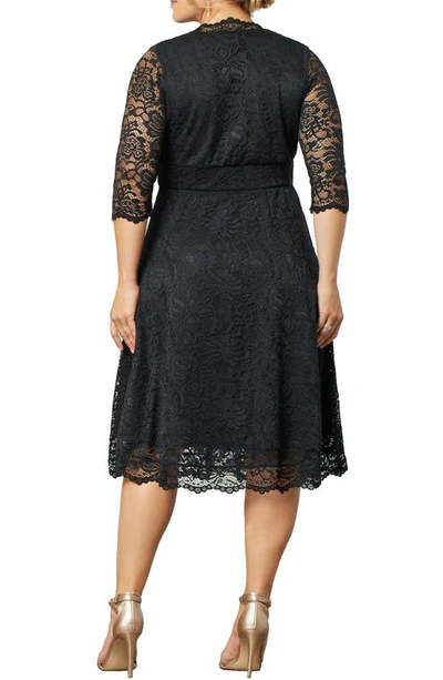 Shop Kiyonna Mademoiselle Lace A-line Dress In Onyx