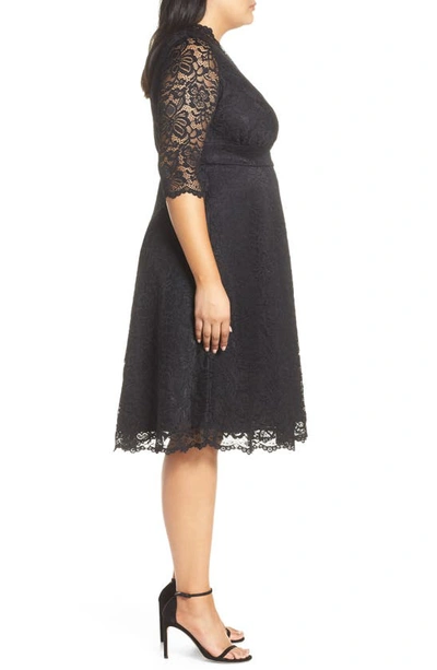 Kiyonna Women's Plus Size Mademoiselle Lace Dress In Onyx