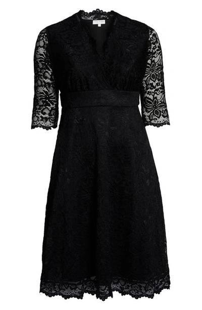 Kiyonna Women's Plus Size Mademoiselle Lace Dress In Onyx