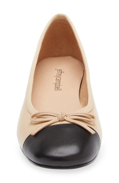 Shop Jeffrey Campbell Dancerie Cap Toe Pump In Natural Black