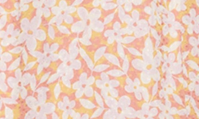 Lost + Wander Coastal Daisies Floral A-line Minidress In Orange White