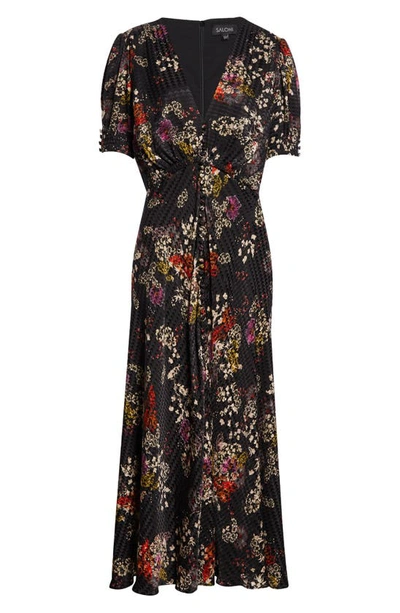 Shop Saloni Lea Print Silk Maxi Dress In 1050-efflorenscence