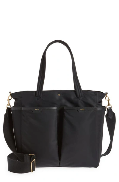 Shop Anya Hindmarch Baby Econyl® Diaper Tote In Black