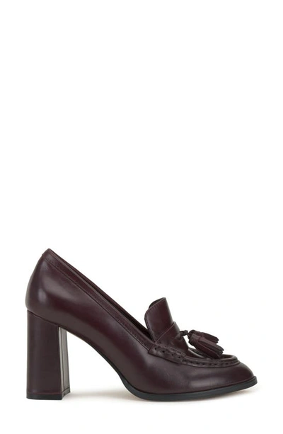 Shop Vince Camuto Chelivia Block Heel Tassel Loafer In Petit Sirah