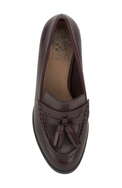 Shop Vince Camuto Chelivia Block Heel Tassel Loafer In Petit Sirah