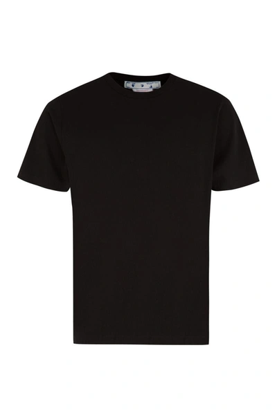 Shop Off-white Set Of Three Cotton T-shirts In Black