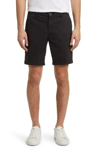 Shop Ag Wanderer Brushed Cotton Twill Chino Shorts In Super Black