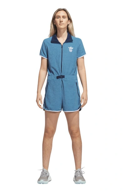 Shop Adidas Golf X Bogey Boys Short Sleeve Romper In Altered Blue S22