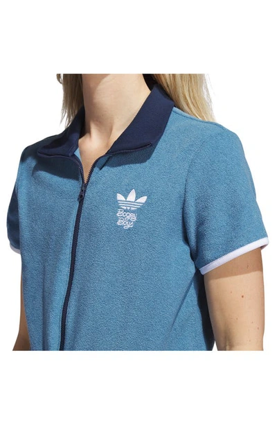 Shop Adidas Golf X Bogey Boys Short Sleeve Romper In Altered Blue S22