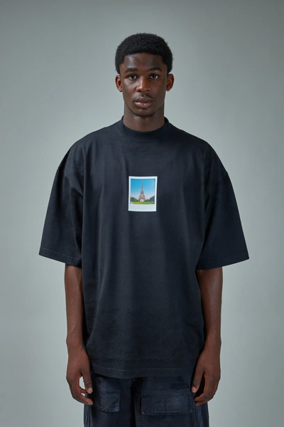 Shop Balenciaga Polaroid Paris Large Fit T-shirt