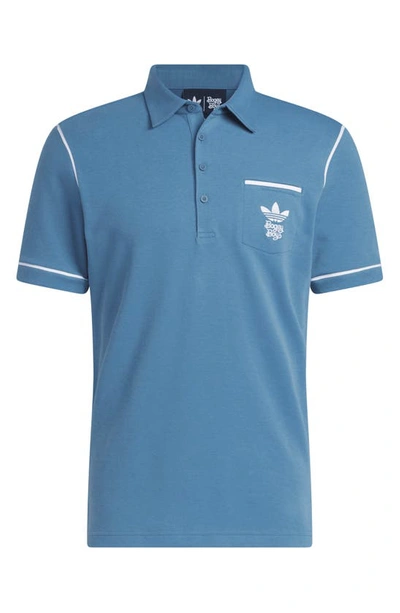 Shop Adidas Golf X Bogey Boys Cotton Blend Golf Polo In Altered Blue