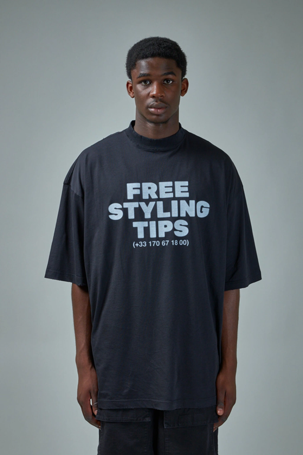 Balenciaga Free Styling Tips T-Shirt 'Black White
