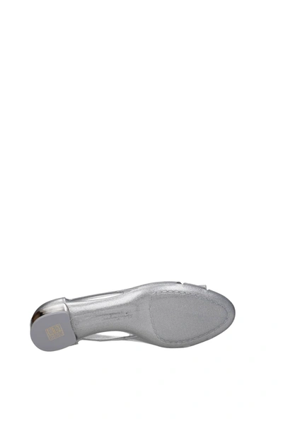 Shop Ferragamo Ballet Flats Vara Jelly Glitter Silver