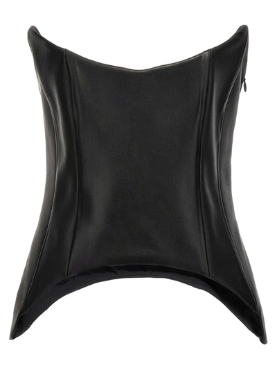 Monot Leather Strapless Fitted Mini Top