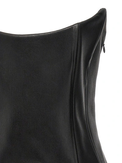 Monot Leather Strapless Fitted Mini Top