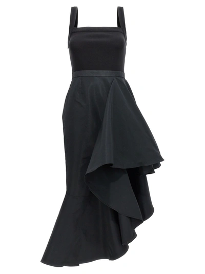 Shop Alexander Mcqueen Ruffle Dress Dresses Black