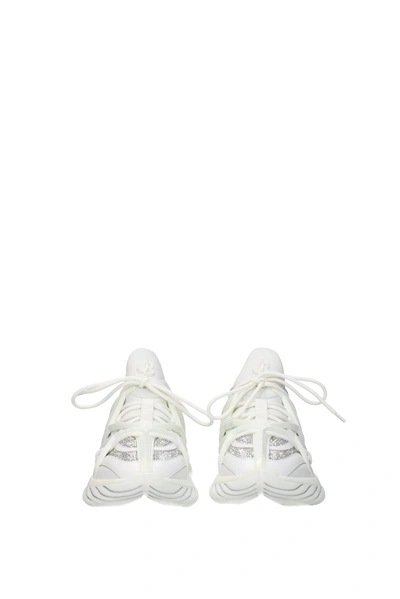 Shop Jimmy Choo Sneakers Cosmos Fabric White Silver